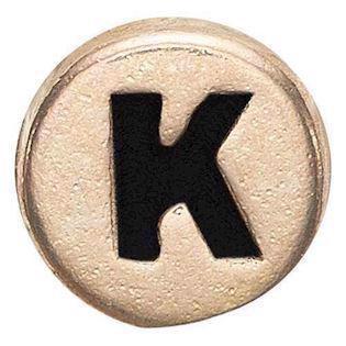 Christina Collect gold-plated 925 sterling silver Small gold-plated silver dot with K, model 603-G-K